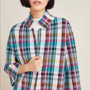 Anthropology Plaid Cropped Jacket